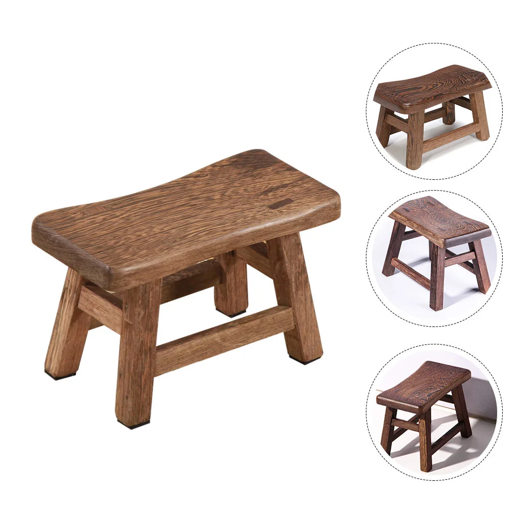 Children's Stool Wooden Bathing Household Step Stools Home Footstool Low Shoes Wearing images - 6