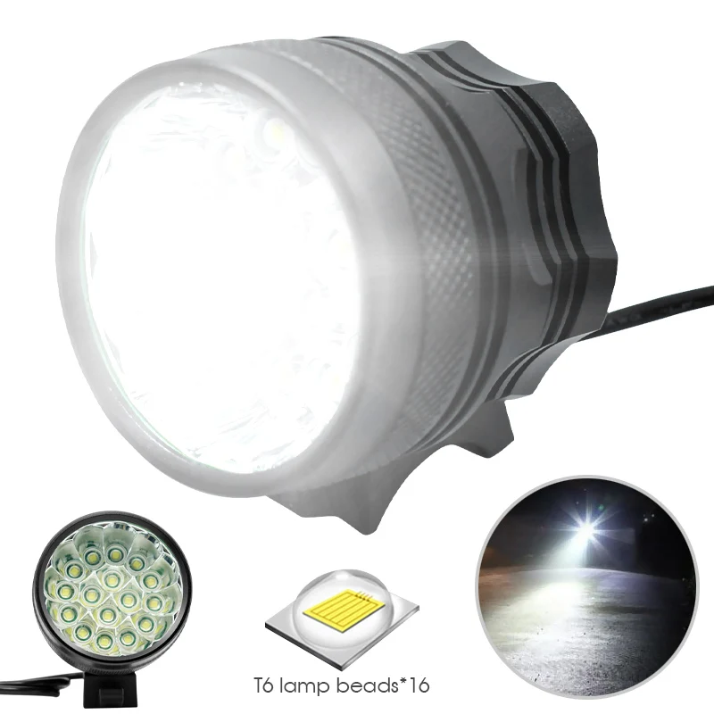 

16 XML-T6 LED Bike Light Front 40000LM Bicycle Headlight Lantern Rechargeable 18650 Battery Head Lamp Cycling Flashlight