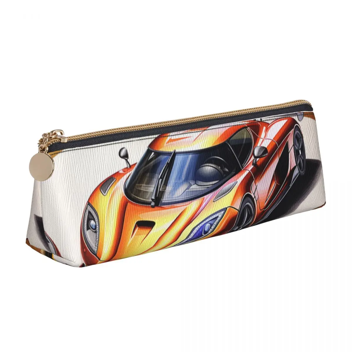 

Ultimate Sports Car Triangle Pencil Case Pencil Art Cartoon Elementary School Print Zipper Pencil Box Child Cute Leather Pen Bag