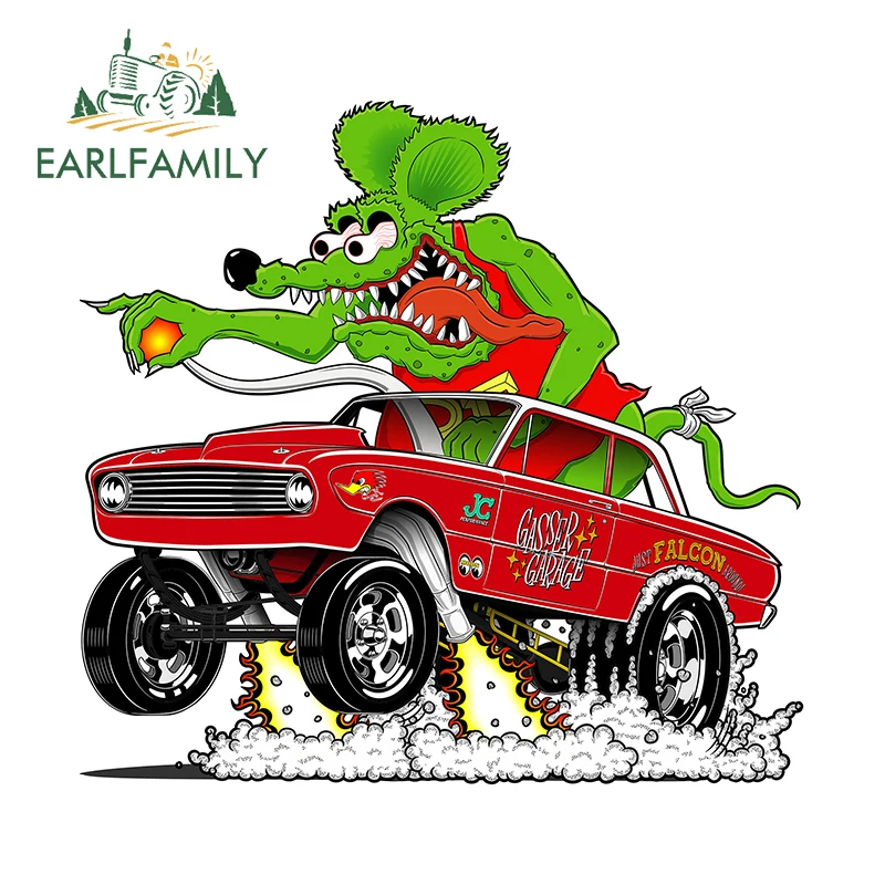 

EARLFAMILY 13 см x 11,9 см забавная Крыса Fink Автомобильная Наклейка виниловая оконная декорация бампера для автомобиля гоночная переводная картинка мотоциклетные наклейки