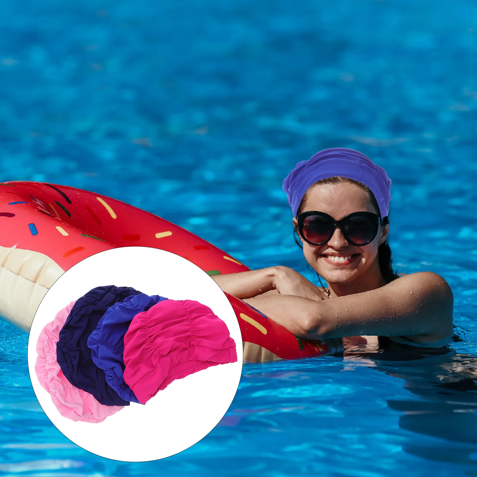 

Swim Cap Swimming Hat Waterproof Nylon Bathing Cap Comfortable Swimming Cover Keeps Hair Clean For Children Teens Long Short