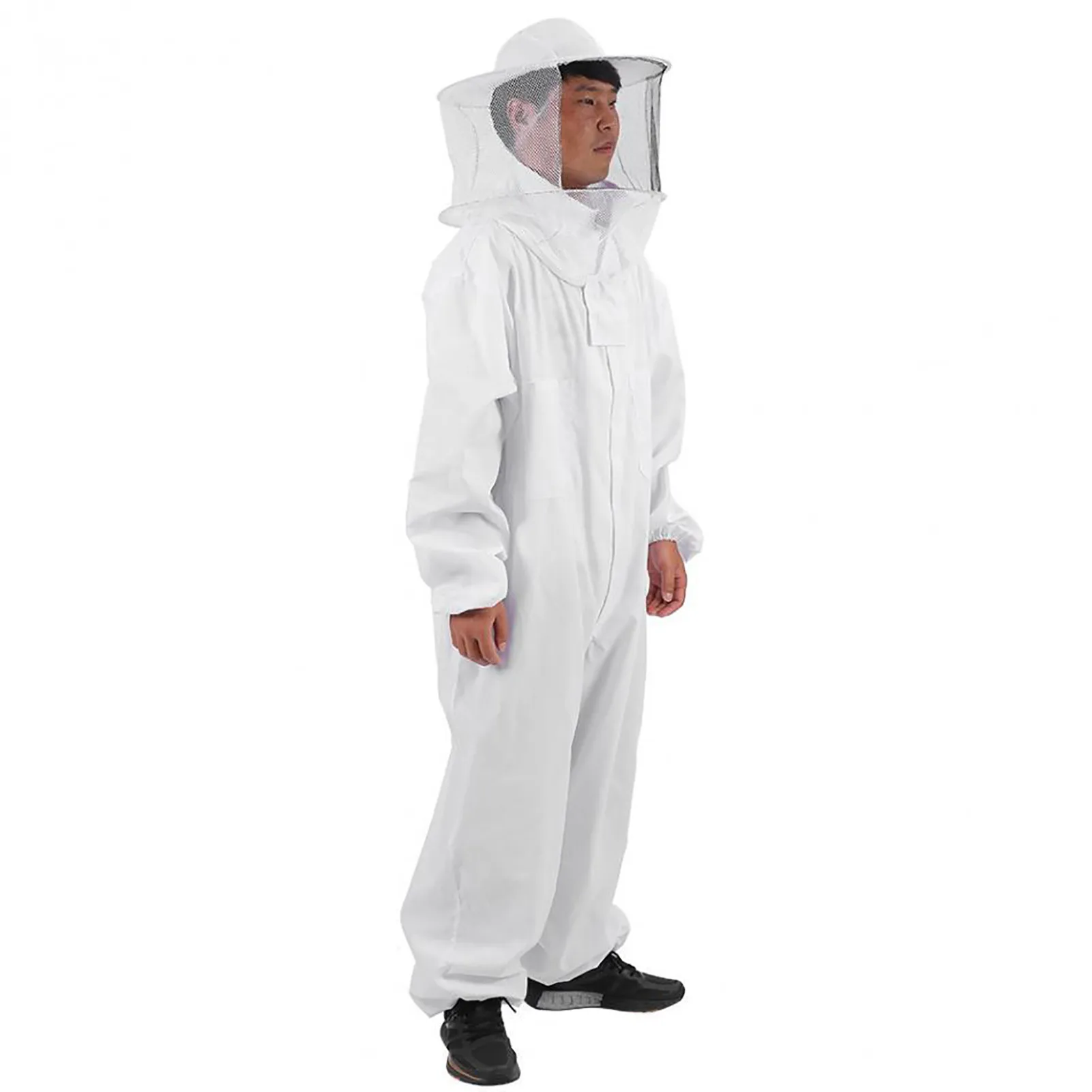 

White Beekeeper Suit Full Body Protection Beekeeping Clothing Full Body Protection Easy To Wear Apiculture Supplies With Veil