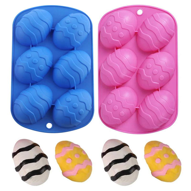

Easter Egg Shape Chocolate Silicone Mold 6 Cavity Cake Soap Dinosaur Egg Mould