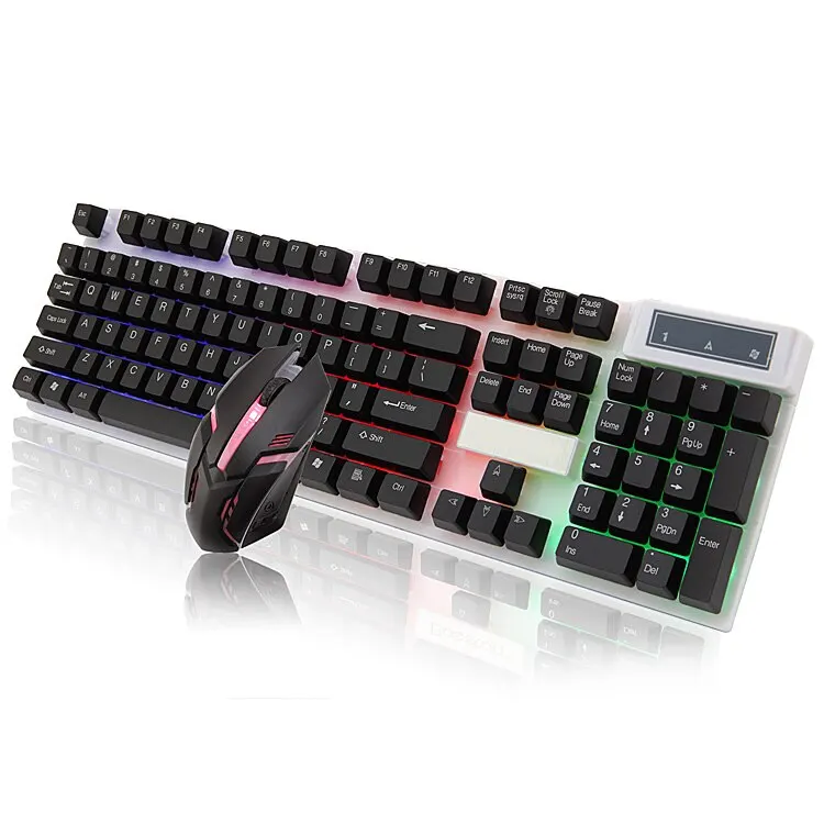 8310 BOSSTON Logo LED Lighting Gaming Keyboard Mouse Combos 