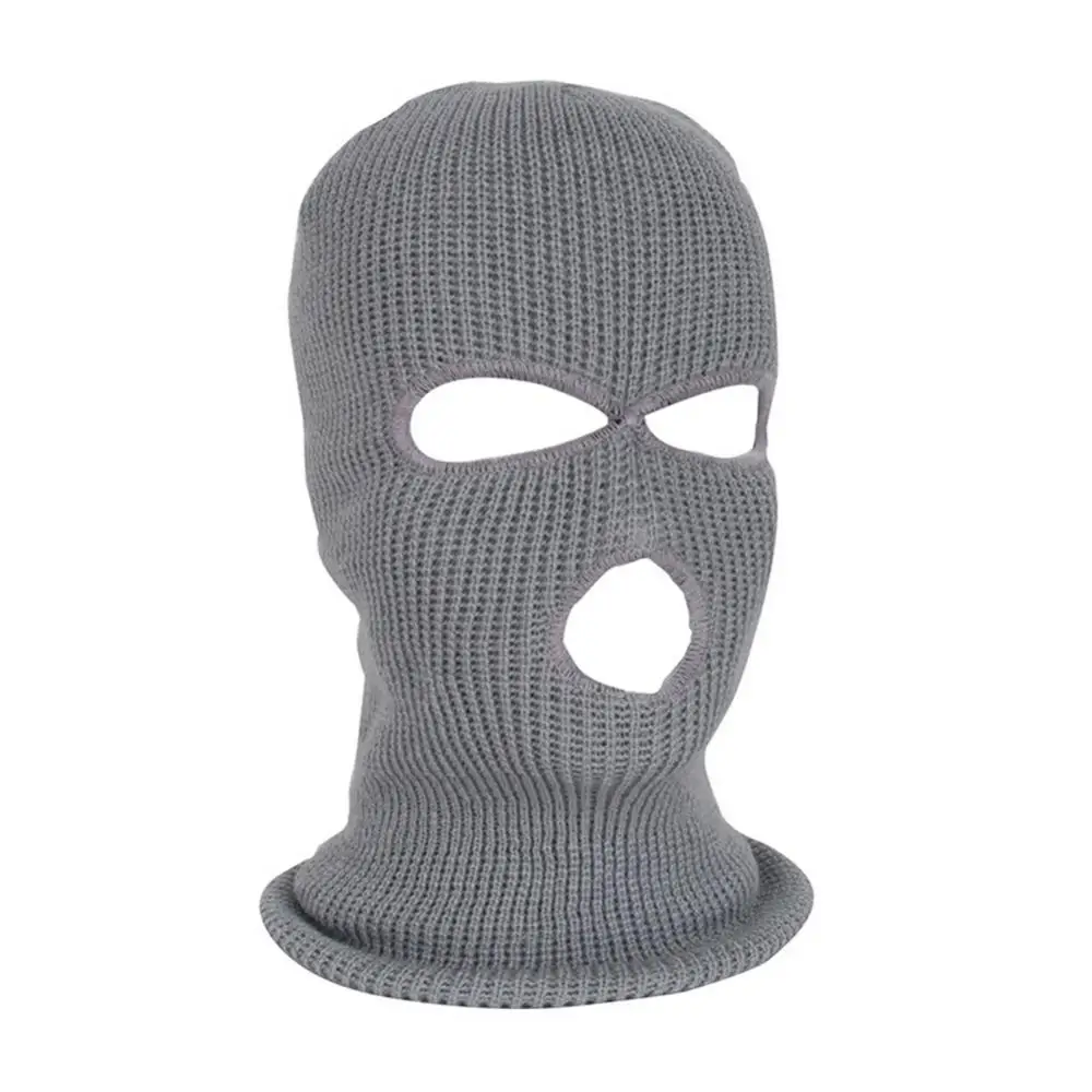 

Защитная Лыжная маска на все лицо, шапка, Балаклава с 3 отверстиями, армейская тактическая ветрозащитная Вязаная Шапка-бини из CS, зимняя теплая шапка унисекс