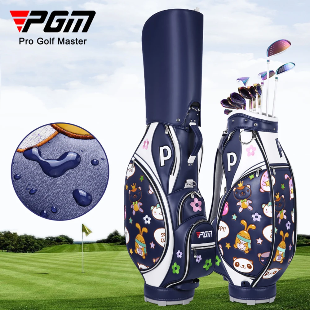 PGM Women Standard Golf Bag Waterproof Microfiber Leather Can Hold Club Golf bracket Bag Cute 3D Embroidery QB104 Wear Resistant