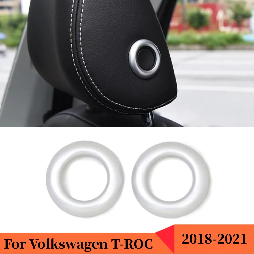 

Для Volkswagen VW T-ROC T ROC 2017-2020 2021 ABS углеродное волокно интерьер автомобиля переключатель на подголовник переднего сиденья Кнопка регулировки кры...