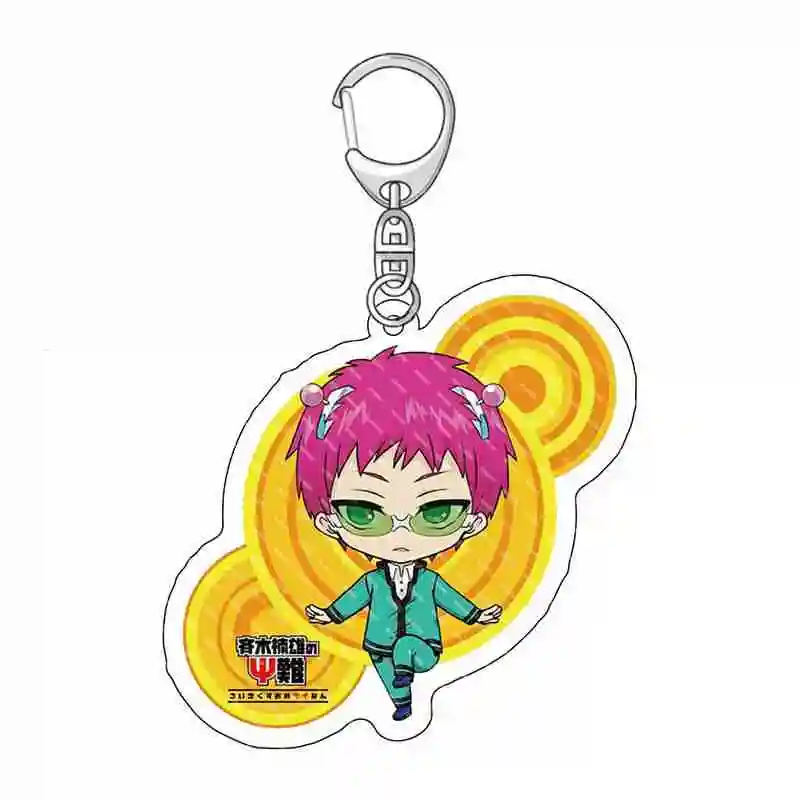 Hot Anime The Disastrous Life of Saiki K Acrylic Keychain Model Figure Cosplay Plate Holder Topper Desk Decor Gift