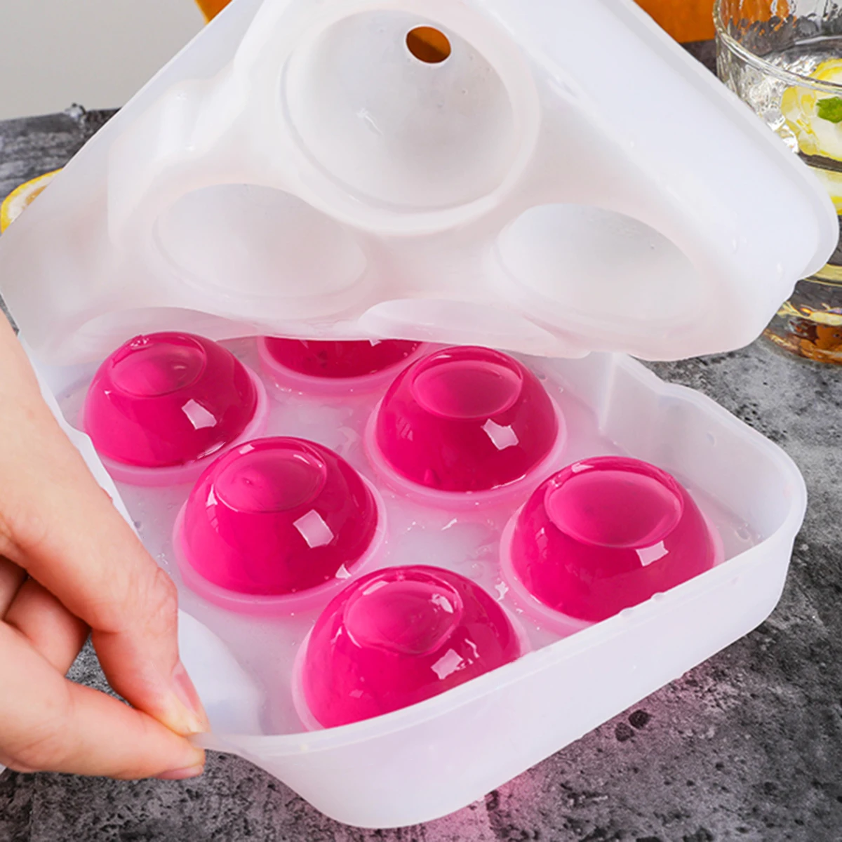 Силиконовая ледяная решетка 6 отверстий зеркальная силиконовая с шариками