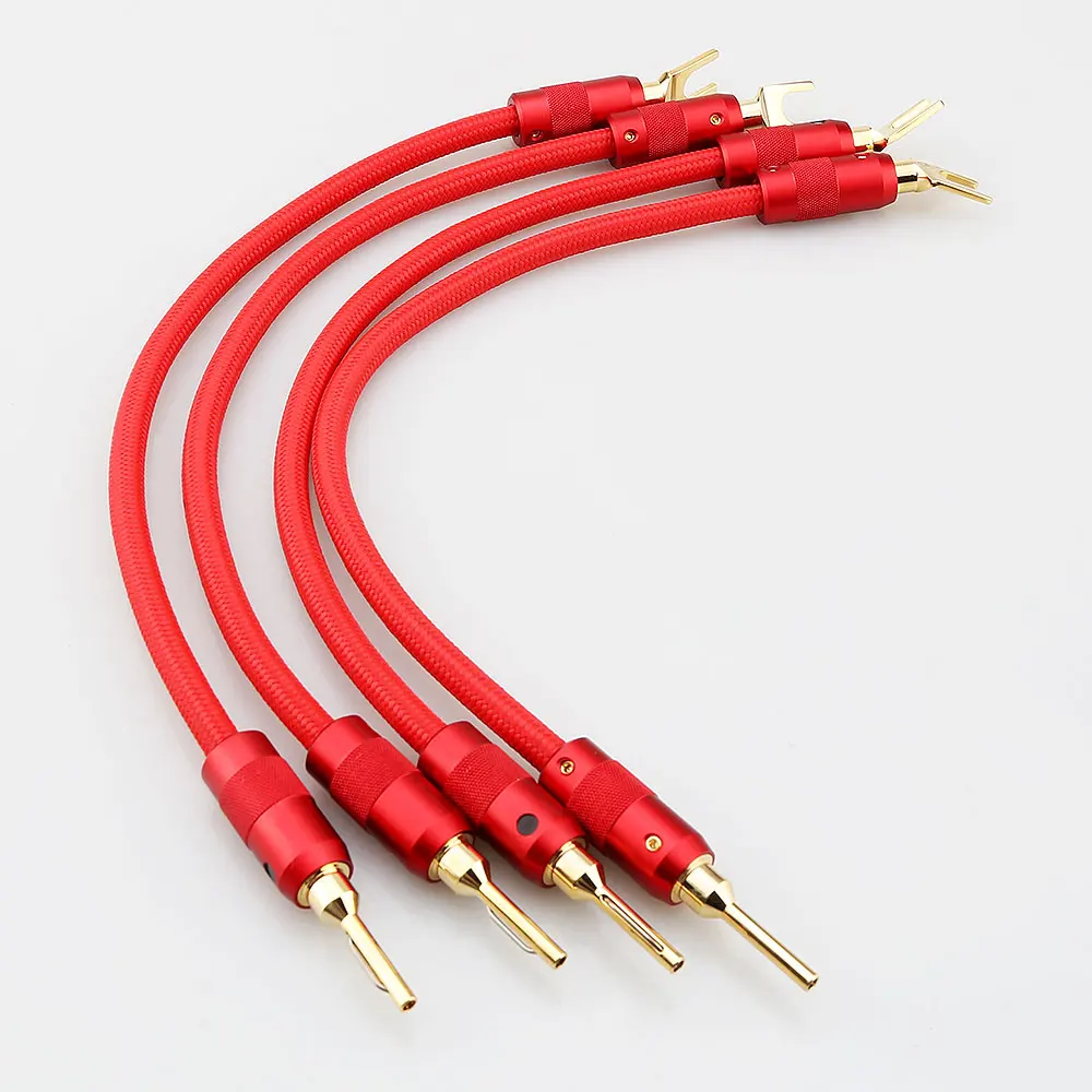 4 шт. SP01 OFC посеребренный соединительный кабель для динамика аудио 24-каратного