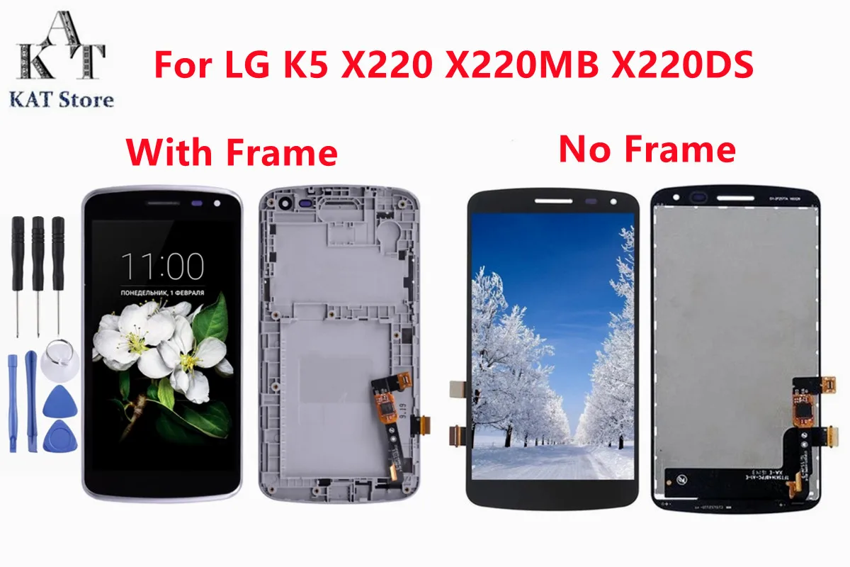 Сенсорный ЖК-дисплей KAT, 5,0 дюйма, для LG K серии K5 X220 X220MB X220, ЖК-дигитайзер в сборе с рамкой, гарантия качества Сенсорный ЖК-дисплей KAT, 5,0 дюйма, для LG K серии K5 X220 X220MB X220, ЖК-дигитайзер в сборе с рамкой, гарантия качества