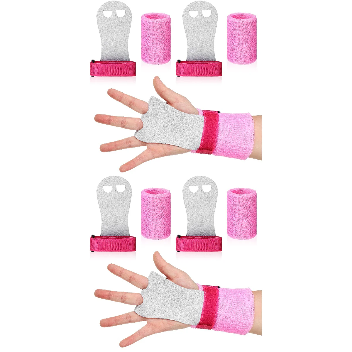 

8 Pcs Barbell Palm Protector Fitness Sports Wristbands Gymnastic Sweatbands Cowhide Grip