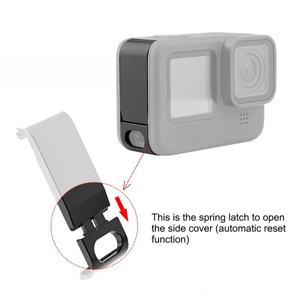 Flip Battery Side Cover For GoPro Hero 10 9 Black Removable Door Lid Charging Case Port Go Pro Accessories | Электроника