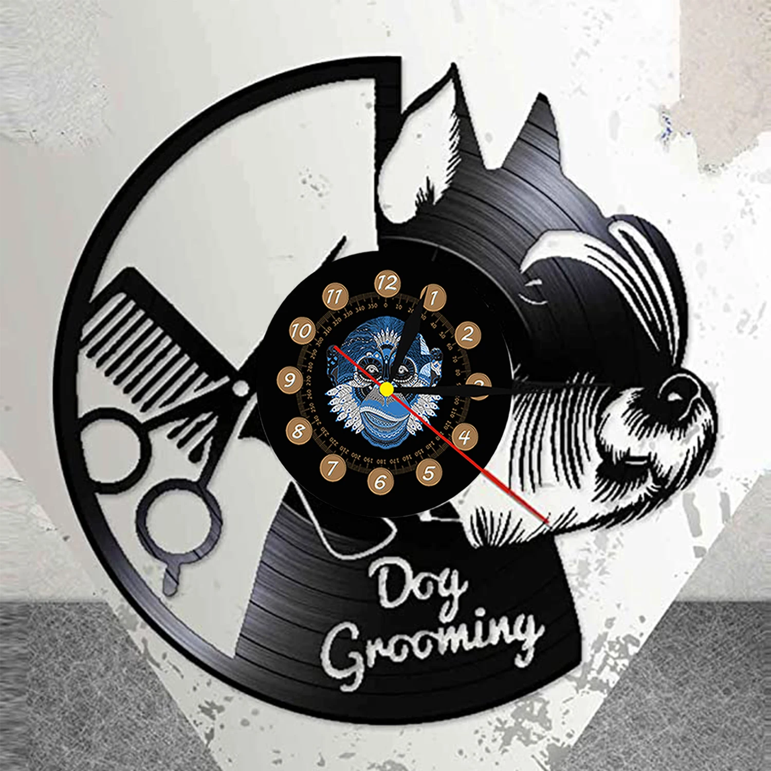 

Настенные часы с виниловой пластиной, виниловые с собачьей породой, силуэтами, тенями, для подарка любимому питомцу