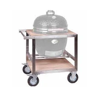 steel egg bbq large outdoor charcoal ceramic kamado with side table