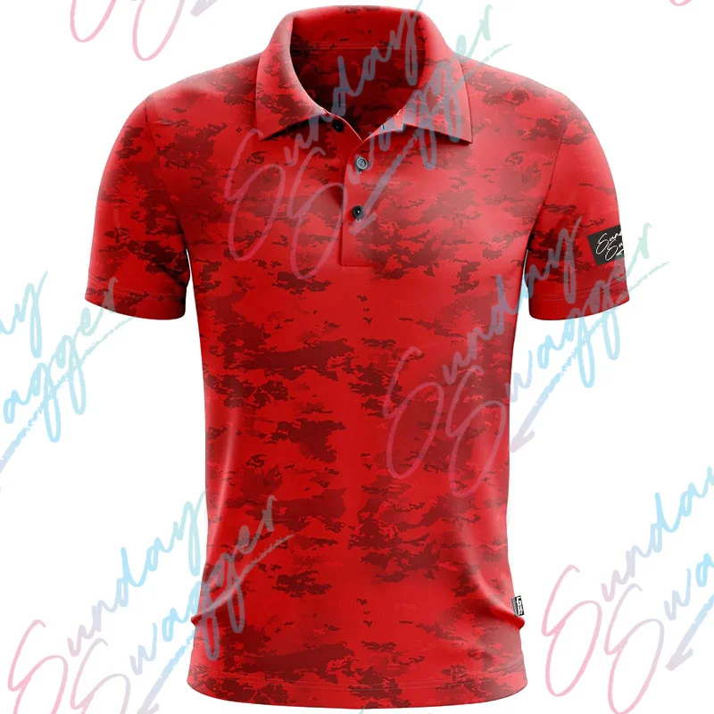 Sunday Swagger New Summer Men Golf Polo Shirts Floral Casual Print Fashion Tops Short Sleeve T-Shirt Breathable Polos Shirt