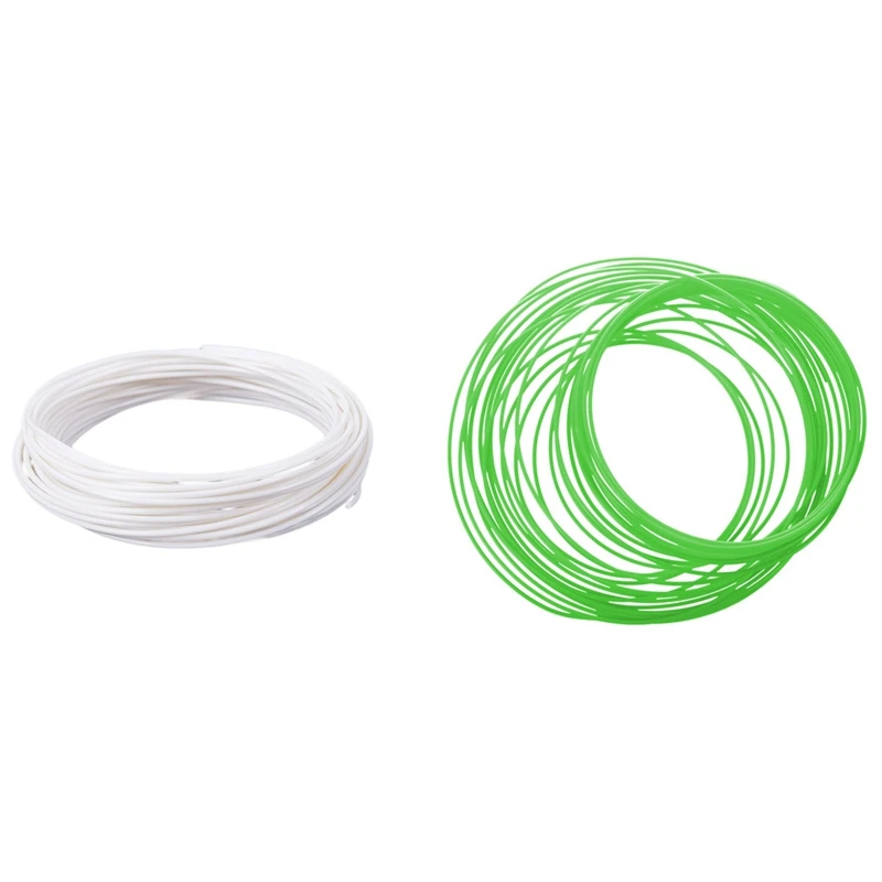 

2Pcs 3D Printer Pen Filament 1.75Mm PLA 10M,(White PLA) & (Glow In Dark Green PLA)