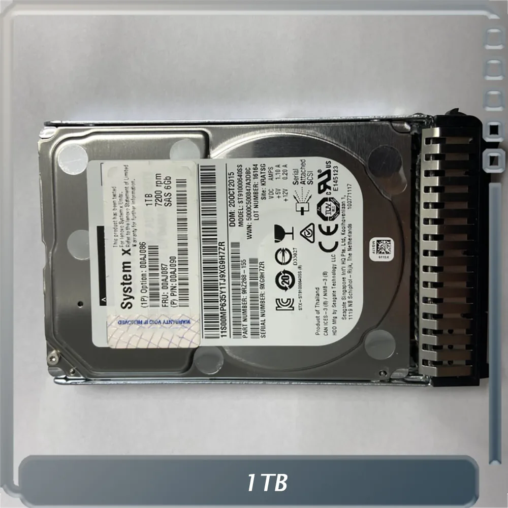 1 ТБ для IBM Server жесткий диск 00AJ087 1 ТБ 7,2 K SAS 6G 2,5 дюйма 00AJ086 00AJ090 M5