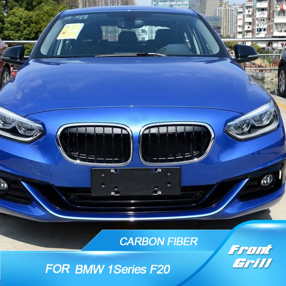 

Carbon Fiber Front Bumper Center Mesh Racing Grilles for BMW 1 Series F20 116i 118i 120i 125i 135i Double Line Grills 2012-2014