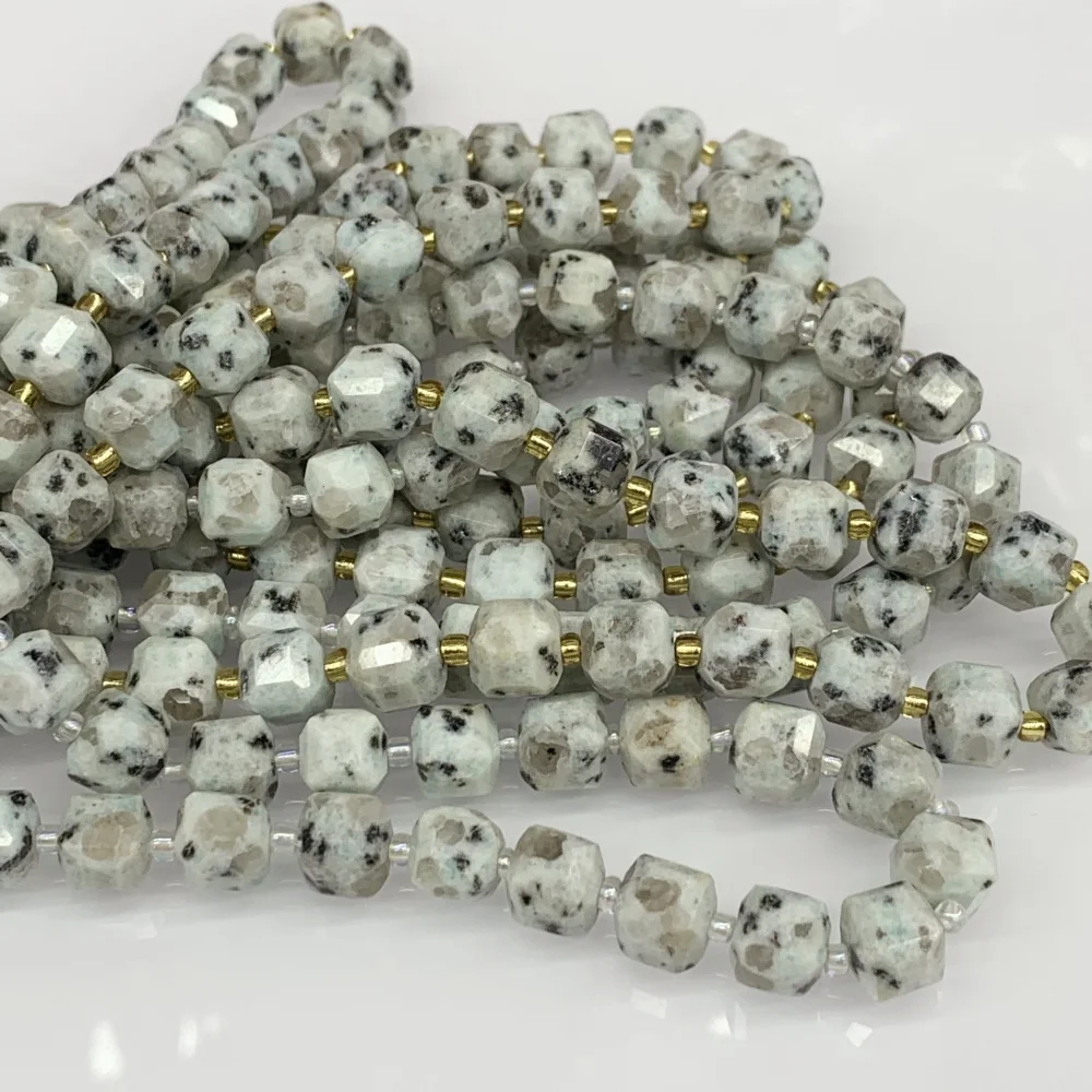 Бусины-разделители из натурального черного обсидиана 6/8 мм