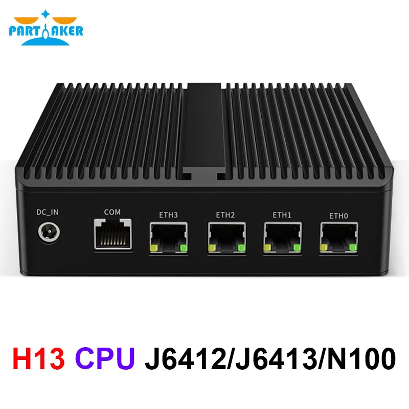Безвентиляторный маршрутизатор Intel J6413 J6412 N100 DDR4 DP HDMI 4*i226V 2.5G ESXI AES-NI 4G/5G SIM Solt COM Mini PC