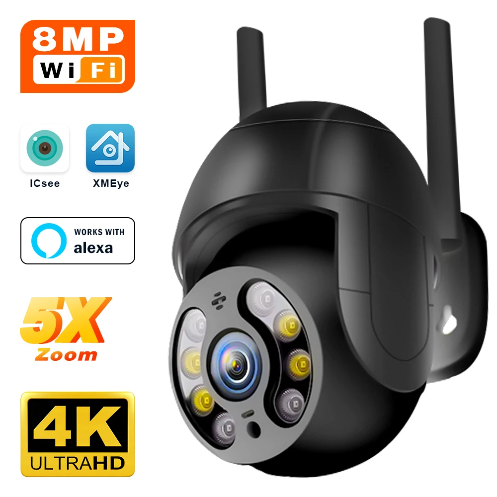 

IP-камера видеонаблюдения 8 Мп, 4K, Wi-Fi, PTZ, автоматическое отслеживание