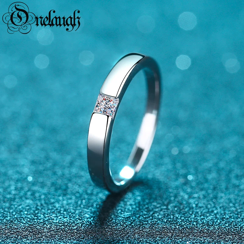 

Onelaugh Classic 0.3CT Princess Cut Certified Moissanite Engagement Ring Lab Diamond Wedding Bands Unisex Bridal Couple Ring Set