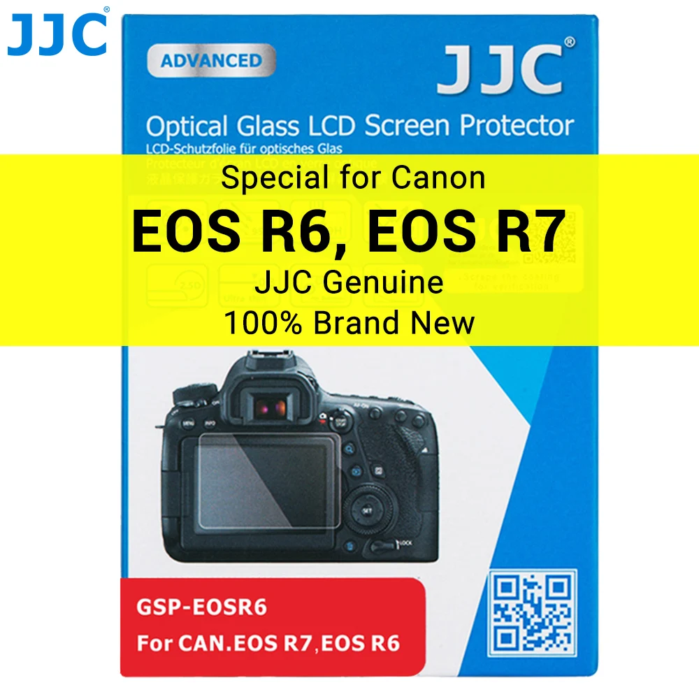 JJC EOS R7 R6 Anti-scratch Screen Protector 0.01"/0.3mm Ultra Thin Tempered Glass 2.5D LCD Screen Cover for Canon EOS R6 R7