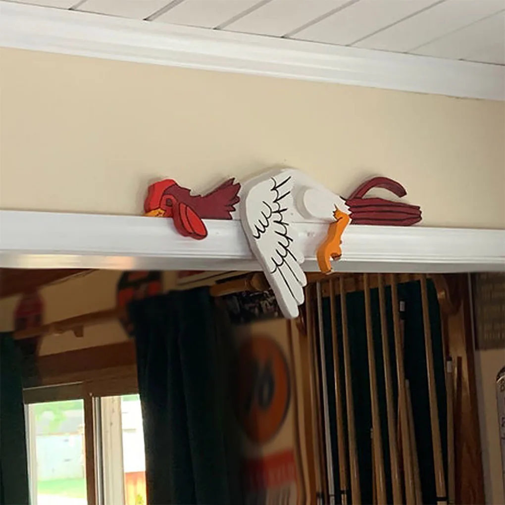 

Chicken Fence Decoration Wood Figure Courtyard Backyard Ornament Festival