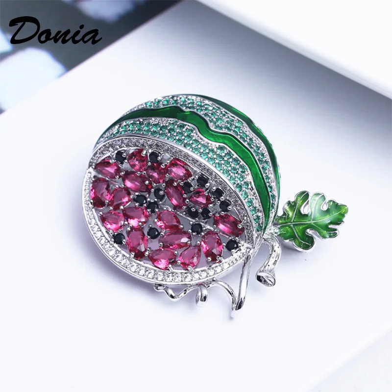 

Donia jewelry Fashion high-grade copper micro-inlaid AAA zircon brooch watermelon pin coat accessories