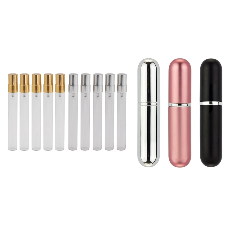 

3X Perfume Atomizer Bottles, Refillable Travel Size Perfume Bottles & 10X 10ML Refillable Parfum Travel Spray Bottle
