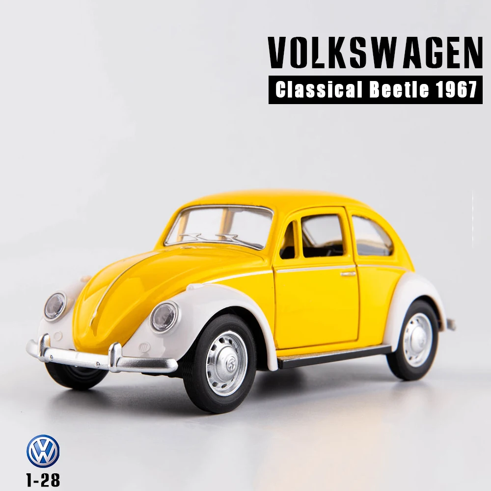 

MSZ 1:28 New Style Volkswagen Classical Beetle 1967 Pull Back Car Alloy Model Diecasts Metal Car Collection Childrens Toy Gift