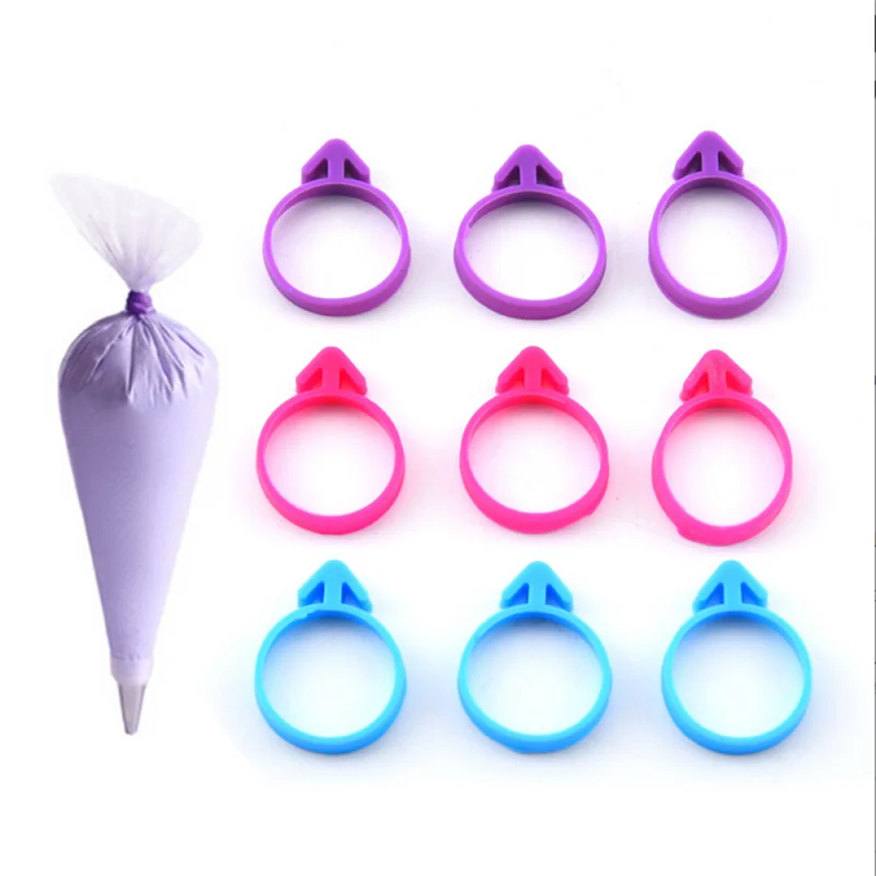 

10 шт./лот многоразовые силиконовые кондитерские мешки, уплотнительное Крепежное кольцо, аксессуары «сделай сам»