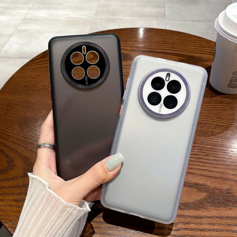 

For Huawei Mate50Pro Skin Scrub Phone Covers Mate40 Fine Hole Semi-transparent Soft Border Protection Case,White, Orange, Purple