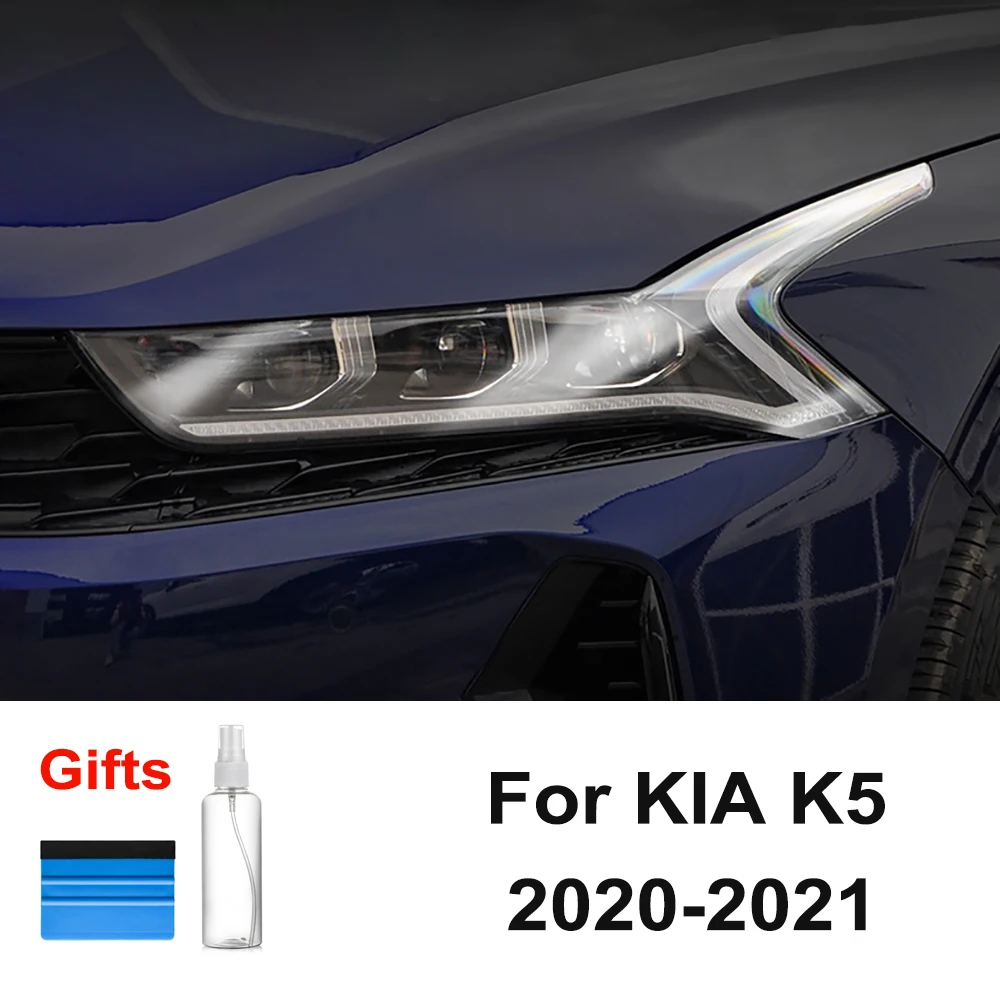 

Наклейки на переднюю фару автомобиля для KIA K5 2020-2021 автомобильные лампы головного света ТПУ дымчатые черные фары защитная пленка аксессуары