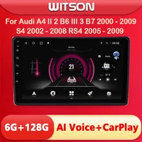 WITSON AI VOICE Android 11 Stereo Multimedia GPS Navigation stereo For Audi A4 II 2 B6 III 3 B7 2000 -2009 S4 2002 - 2008 RS4