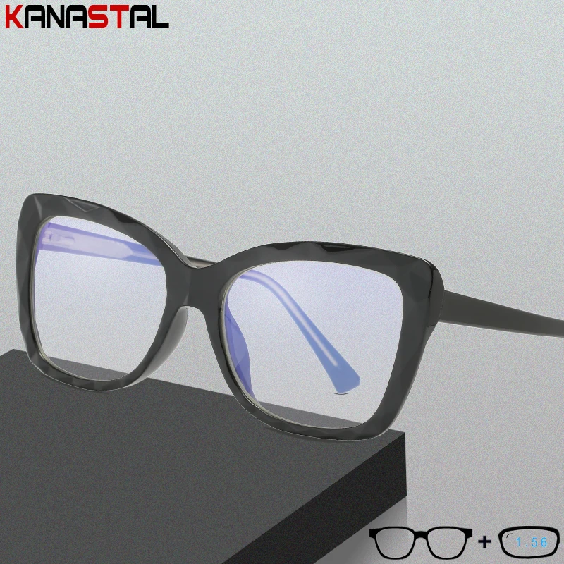 

Women Blue Light Blocking Glasses TR90 Fashion Butterfly Eyeglasses Frames Ladies Office Computer Precsription Glasses 1.56lens