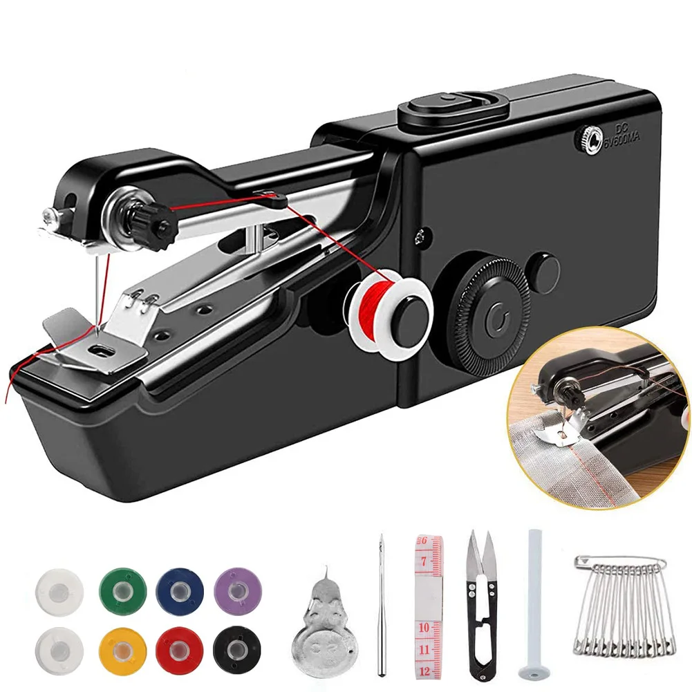 

Small Sewing Machine Portable Handheld Manual Mini Home Sewing Machine Household Needlework Cordless Handwork Tools Accessories