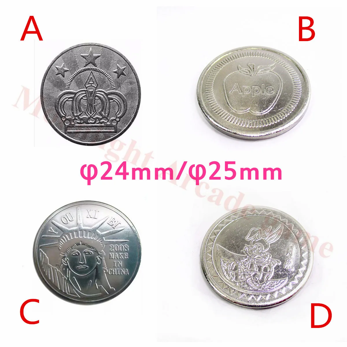 100 шт. монетница из нержавеющей стали для аркадных игр |