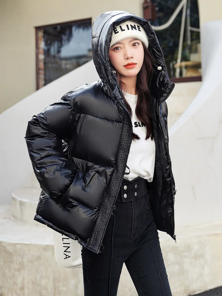 Winter Jacket Women Overcoat Thick Down Cotton Padded Short Parkas Mujer Oversize Casual Hooded Bubble Coat Female
