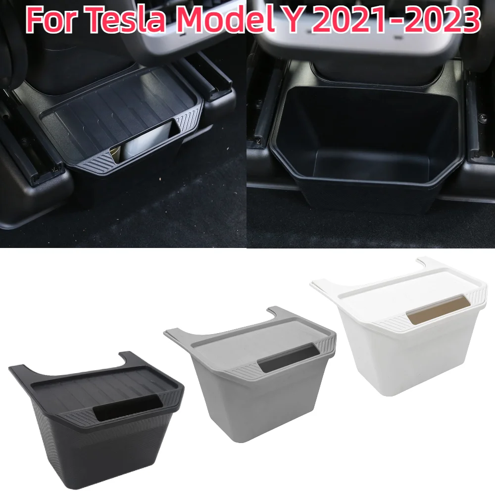 

Задняя центральная консоль для Tesla Model Y, коробка-органайзер для консоли заднего сиденья с крышкой, мусорная корзина, органайзер под сиденье автомобиля
