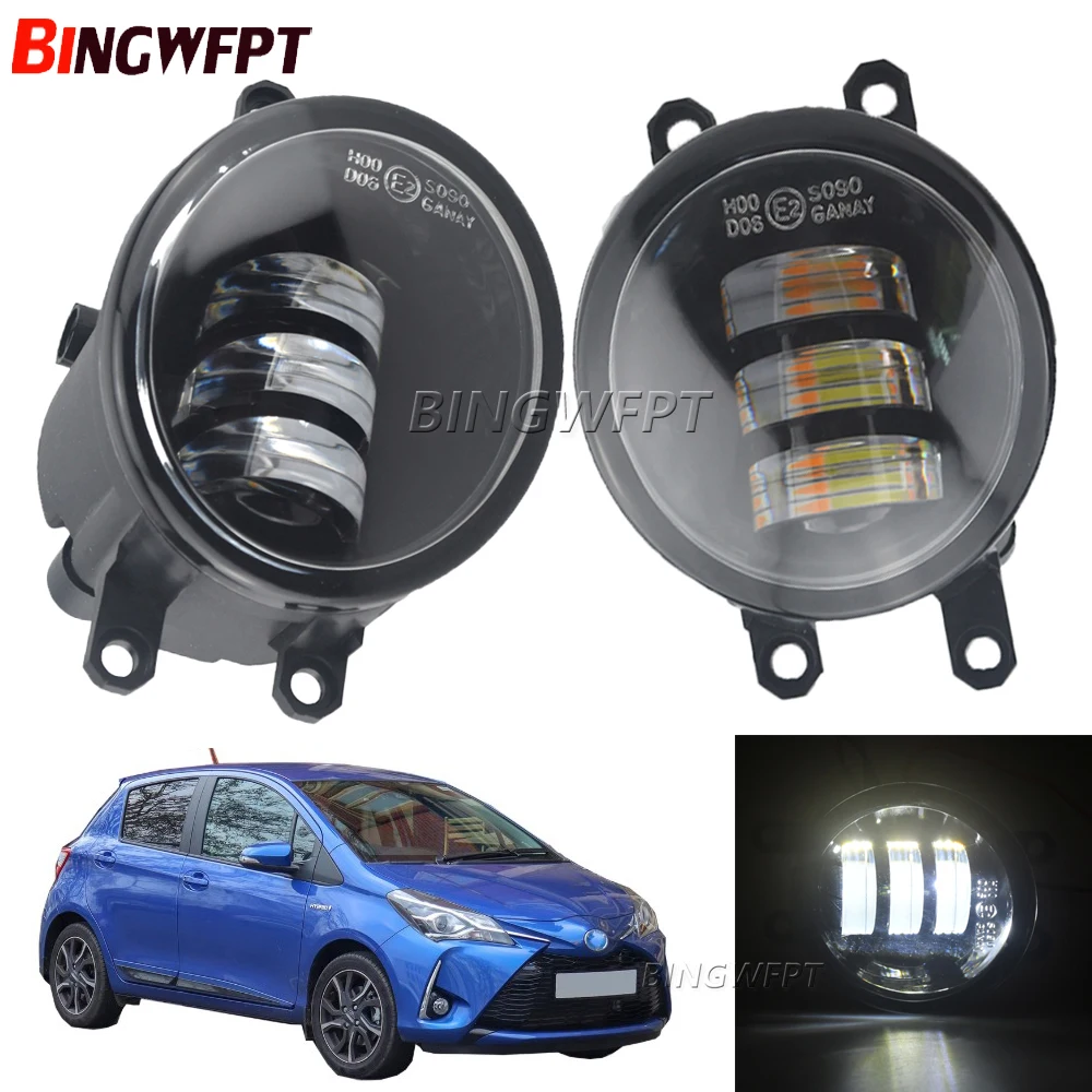 

2 X Fog Light Assembly For Toyota Yaris (_P13_) Hatchback 2010-2019 Car LED H11 Fog Daytime Running Lamp DRL 12V