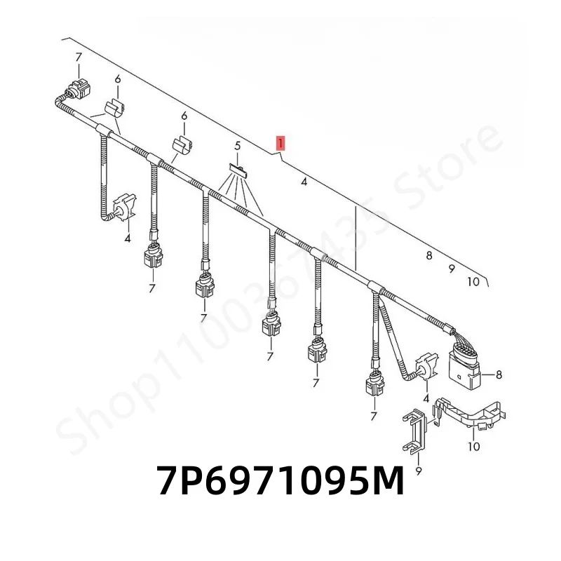 7P6971095M для VW Touareg 2011-2014 передняя стандартная проводка 7P6 971 095M