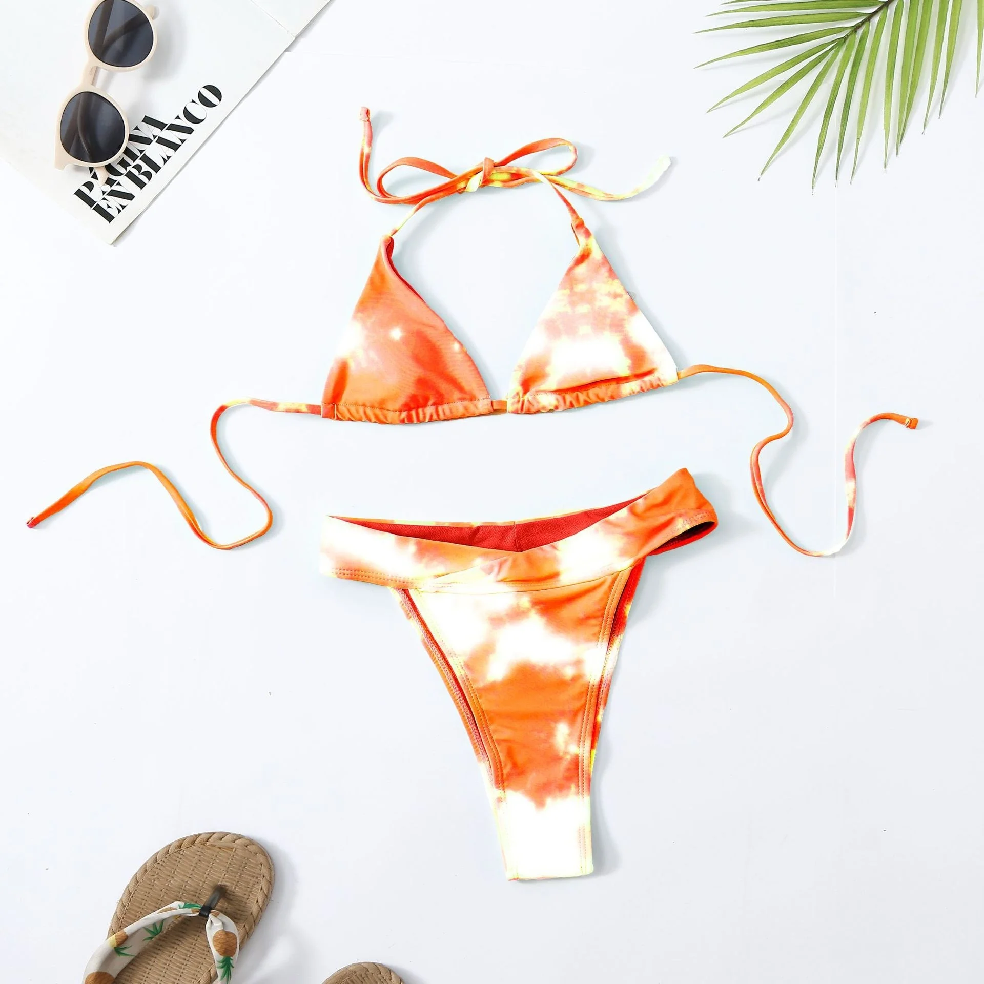 

Summwer Bright Gradient Bikini Set 2022 Swimwear Swimsuit Woman Sexy Bathing Suits Two-Piece Triangle Brazilian Beachwear