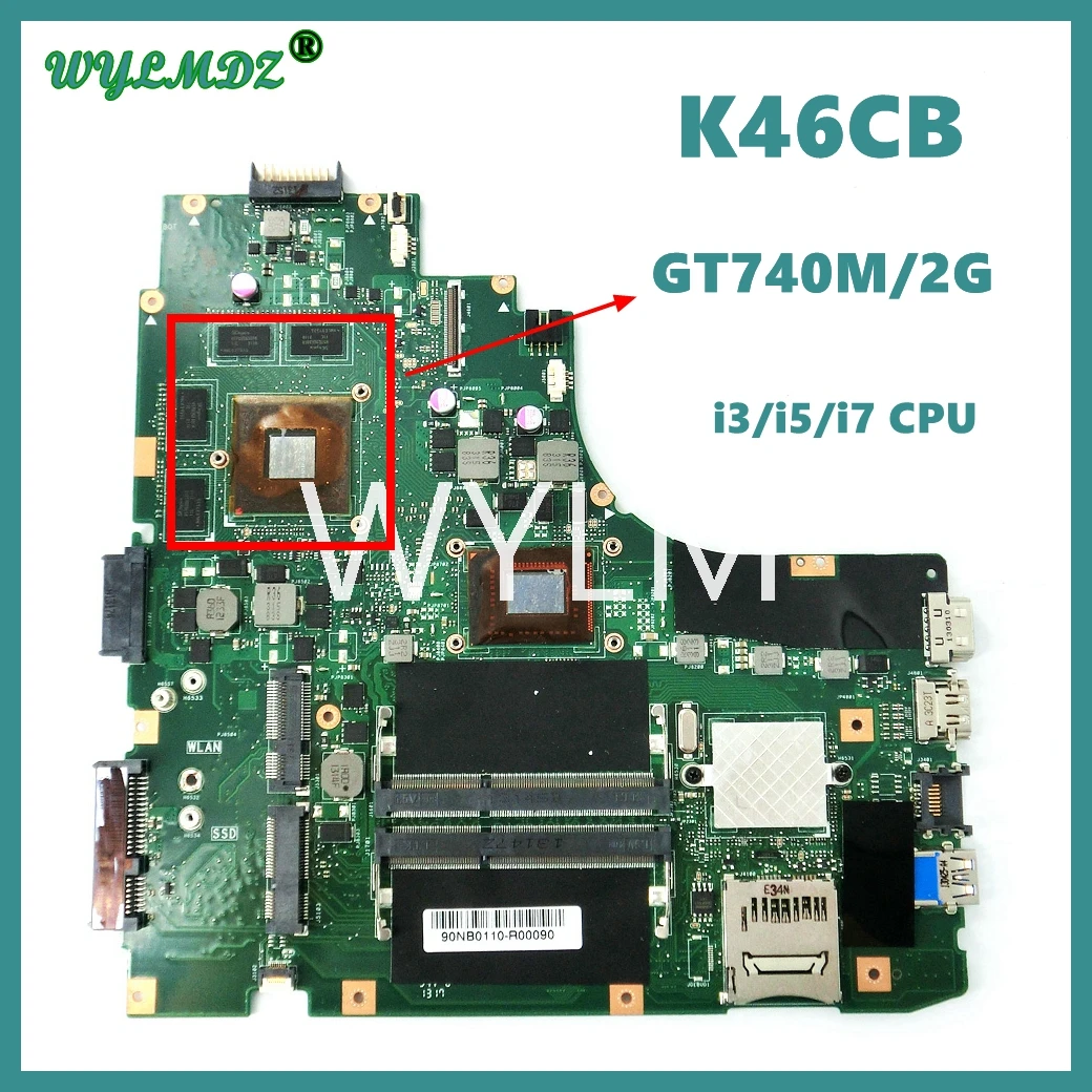 Б/у материнская плата K46CB I3/i5/i7CPU GT740M/2 ГБ Материнская плата Asus A46C K46C K46CB K46CM для ноутбука, 100% протестирована, работает хорошо Б/у материнская плата K46CB I3/i5/i7CPU GT740M/2 ГБ Материнская плата Asus A46C K46C K46CB K46CM для ноутбука, 100% протестирована, работает хорошо