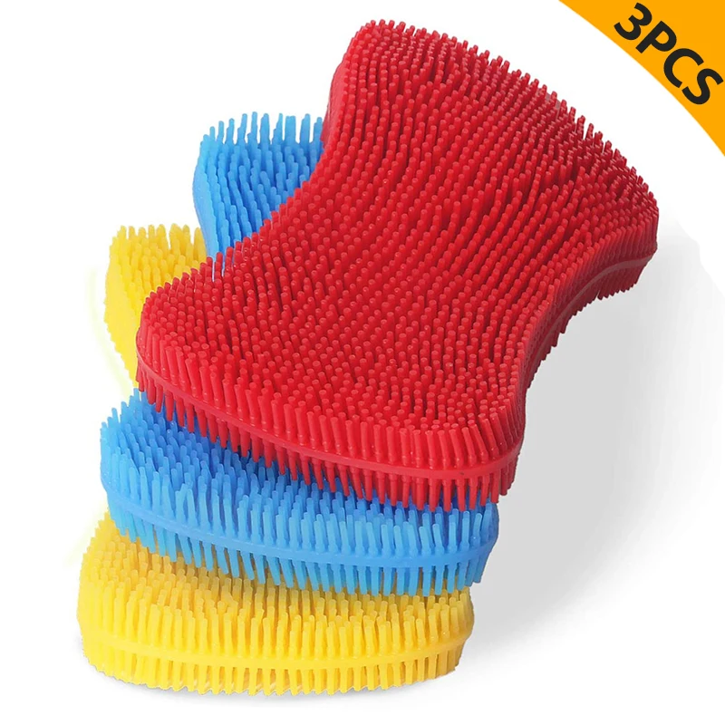 3 шт. силиконовые чистящие щётки для посуды