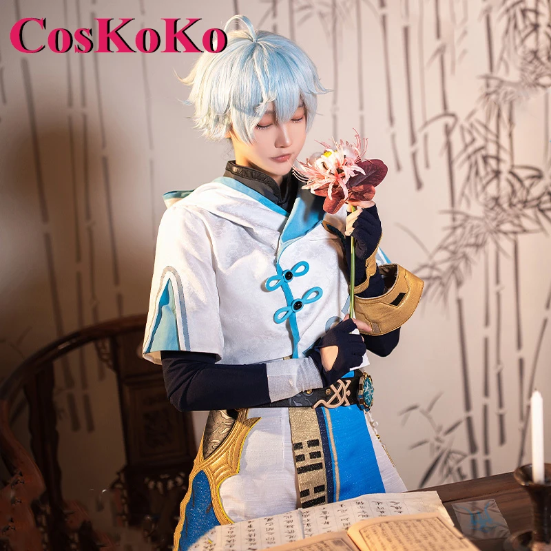 

CosKoKo Chongyun Косплей Аниме игра Genshin ударопрочный костюм модная красивая боевая униформа Хэллоуин