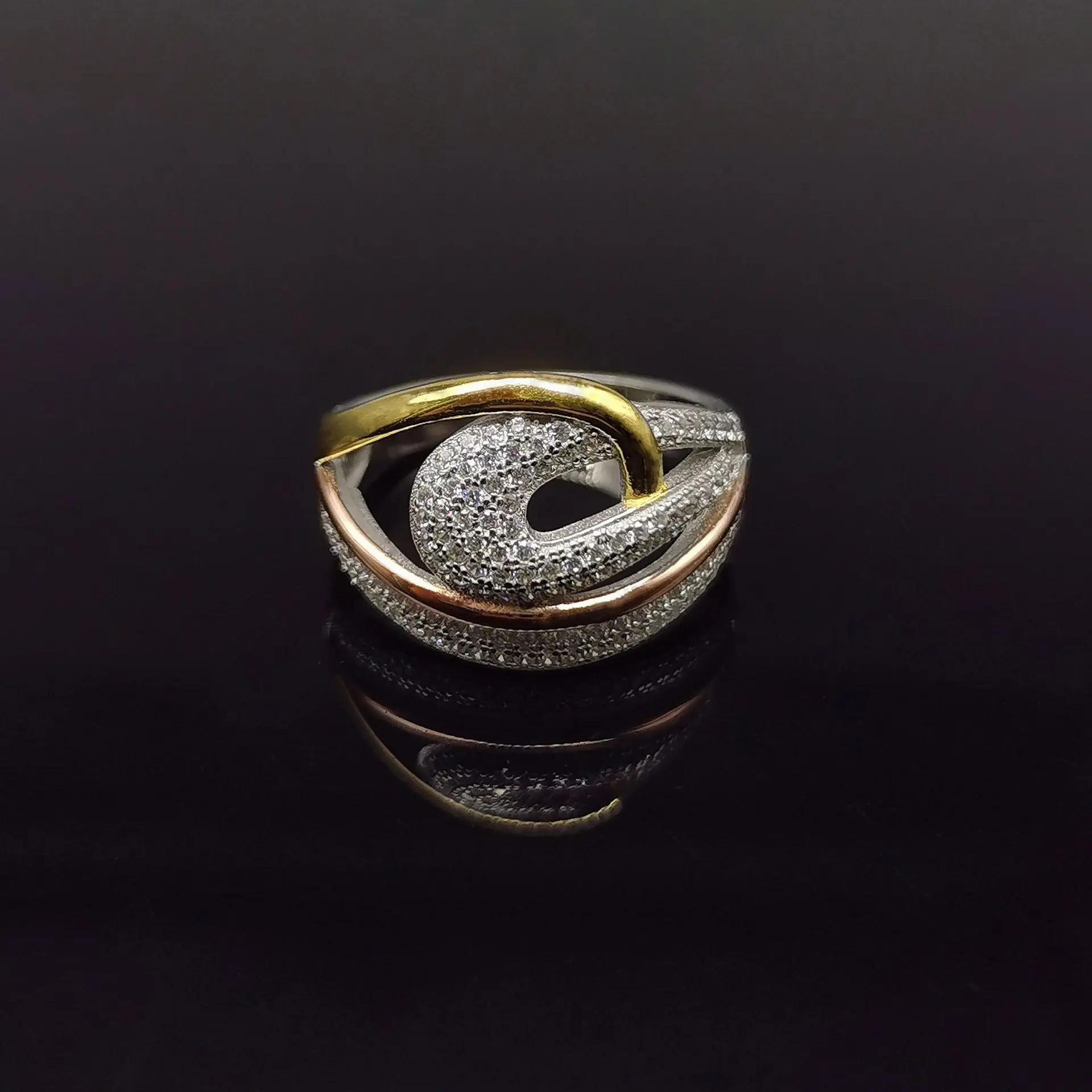 

New S925 Silver Euramerican Punk Full Diamond Cross Ring Hundred Towers Cool Style Colorful Ring for Men and Women Handicrafts