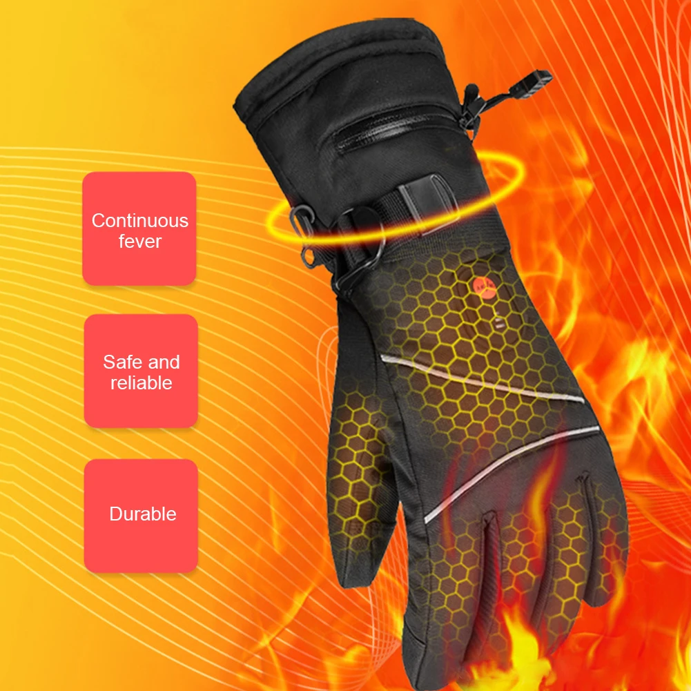 

Велосипедные перчатки с подогревом унисекс, водонепроницаемые перезаряжаемые варежки с сенсорным экраном, 3 уровня нагрева, для зимних видов спорта на открытом воздухе