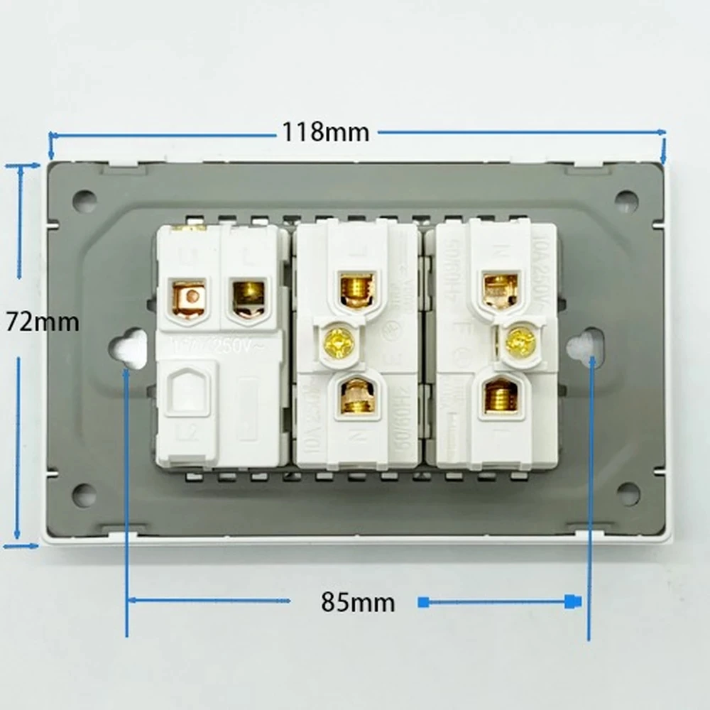 Итальянская настенная розетка с выключателем USB Чили штыри прямоугольная
